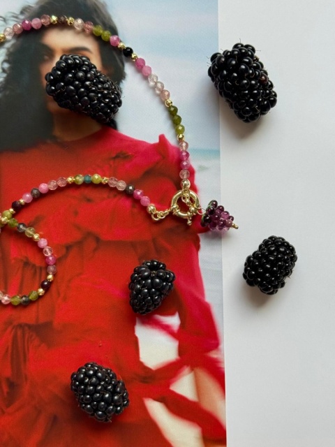 Raspberry Agate Charm